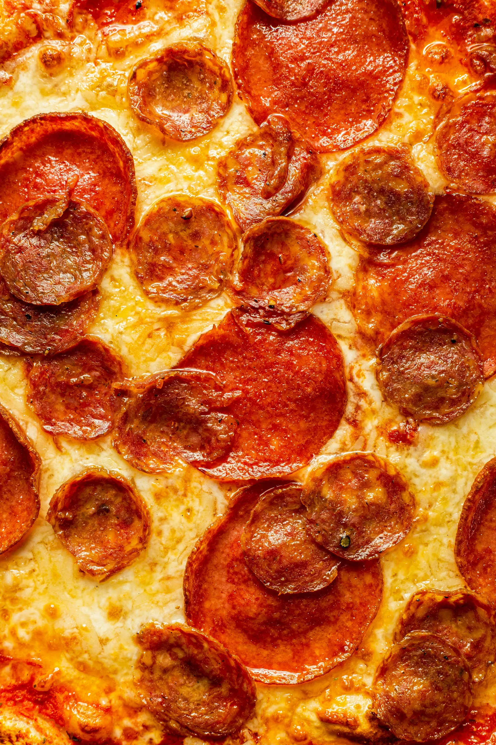 Pizza de pepperoni de cerca